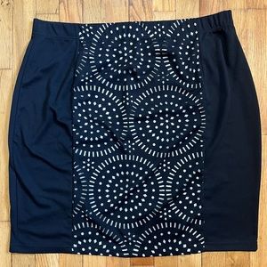 GEORGE Plus Women’s Size 2X 18W-20W Black Pencil Skirt Laser Cut Design